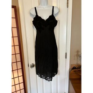Charlet Full Slip Lingerie Size 34 Vintage Black